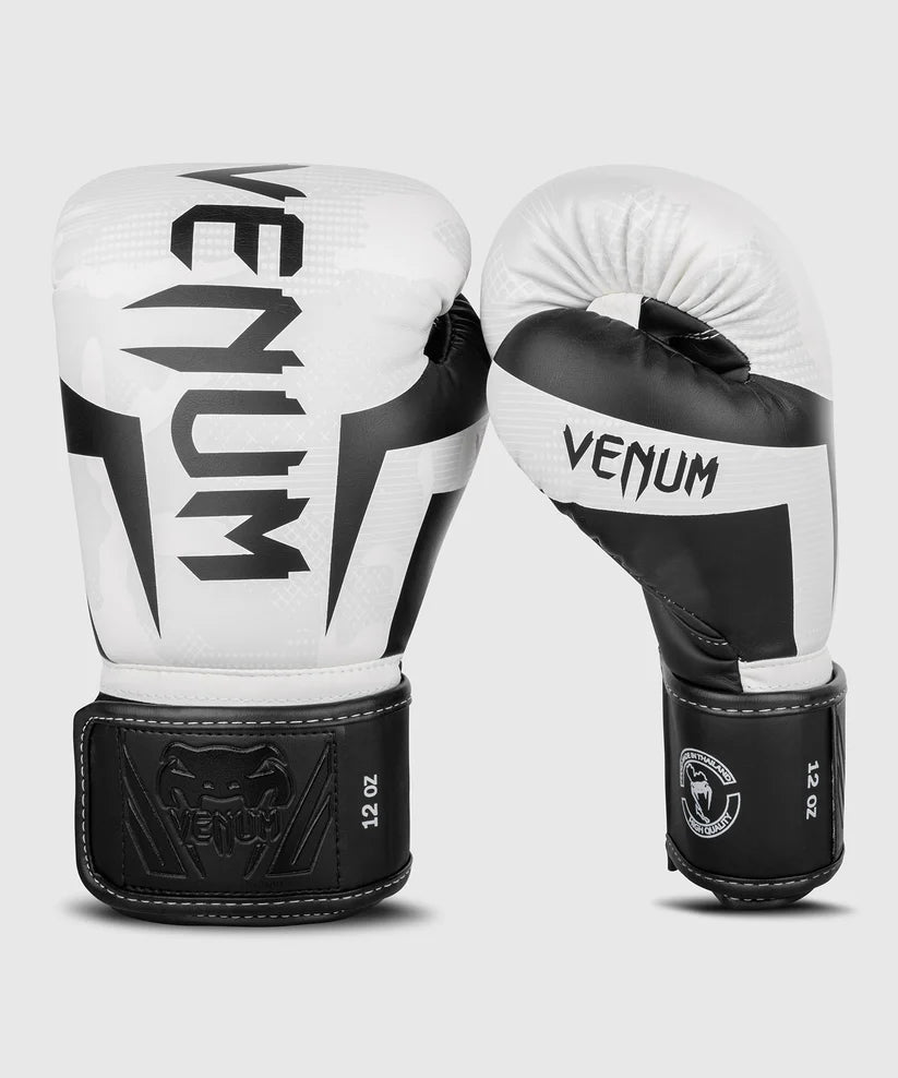 Venum Elite Boxing Gloves - White/Camo