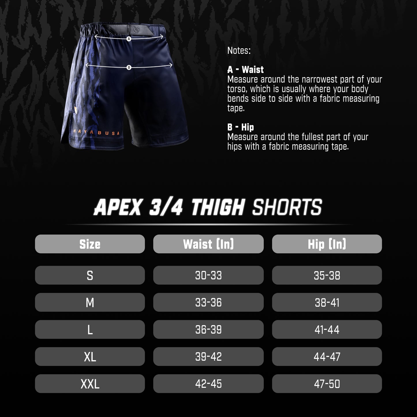 Pantalones cortos de combate Hayabusa Apex 3/4 para hombre