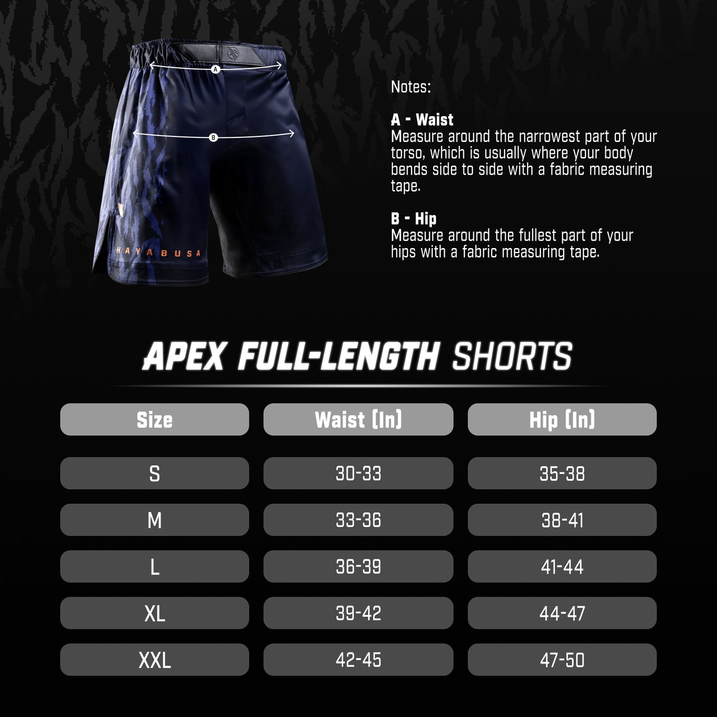 Pantalones cortos de combate Apex de longitud completa para hombre de Hayabusa