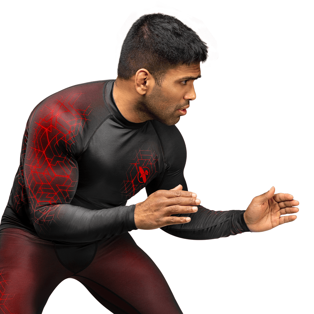 Rashguard manga larga con protección Hayabusa Geo