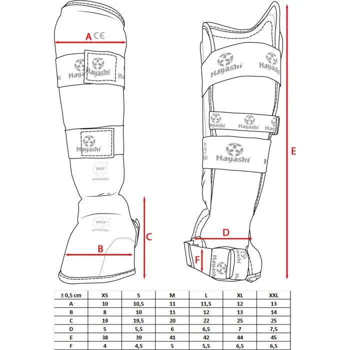 Protección para pies y espinillas Hayashi WKF