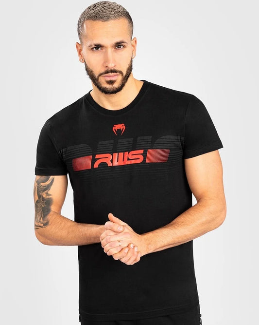 Camiseta de algodón Venum x RWS negra y roja