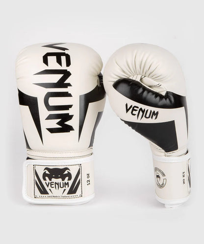 Guantes de boxeo Venum Elite, color blanco y negro