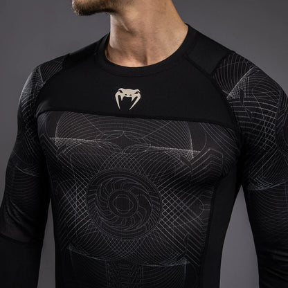 Camiseta de manga larga para hombre - Negro intenso/Arena desértica Venum G-Fit Air