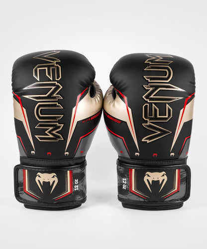 Guantes de boxeo Venum Elite Evo - Negro/Dorado/Rojo