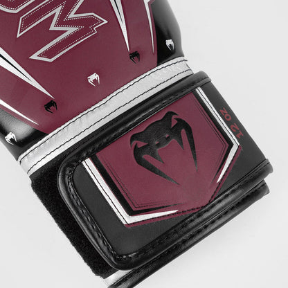 Venum Elite Evo Boxing Gloves - Burgundy/Silver