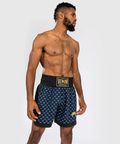 Pantalones cortos de boxeo Venum Monogram - Negro/Azul marino