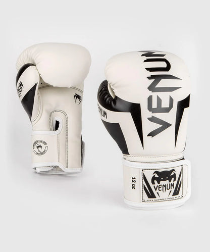 Guantes de boxeo Venum Elite, color blanco y negro