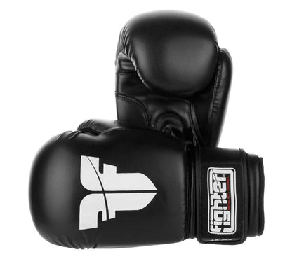 Guantes de combate básicos de PU Fighter, color negro