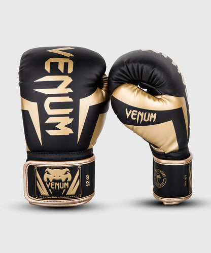 Guantes de boxeo Venum Elite, color negro y dorado