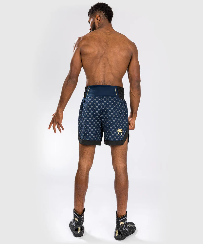 Pantalones cortos de boxeo Venum Monogram - Negro/Azul marino