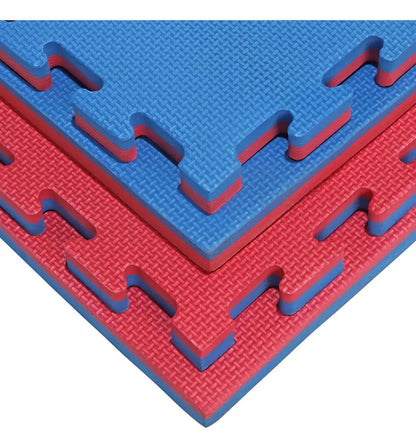 LÁMINAS DE TATAMI AZUL/ROJO REVERSIBLE DE 100CM X 100CM X 2,5CM DE ESPESOR