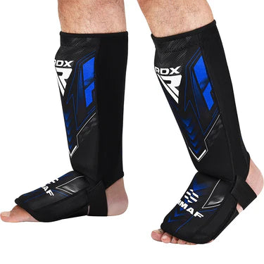 Espinilleras de neopreno RDX aprobadas por IMMAF, color azul