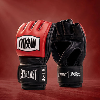 Guantes de MMA Everlast Street Fighter Ryu Negro y Rojo