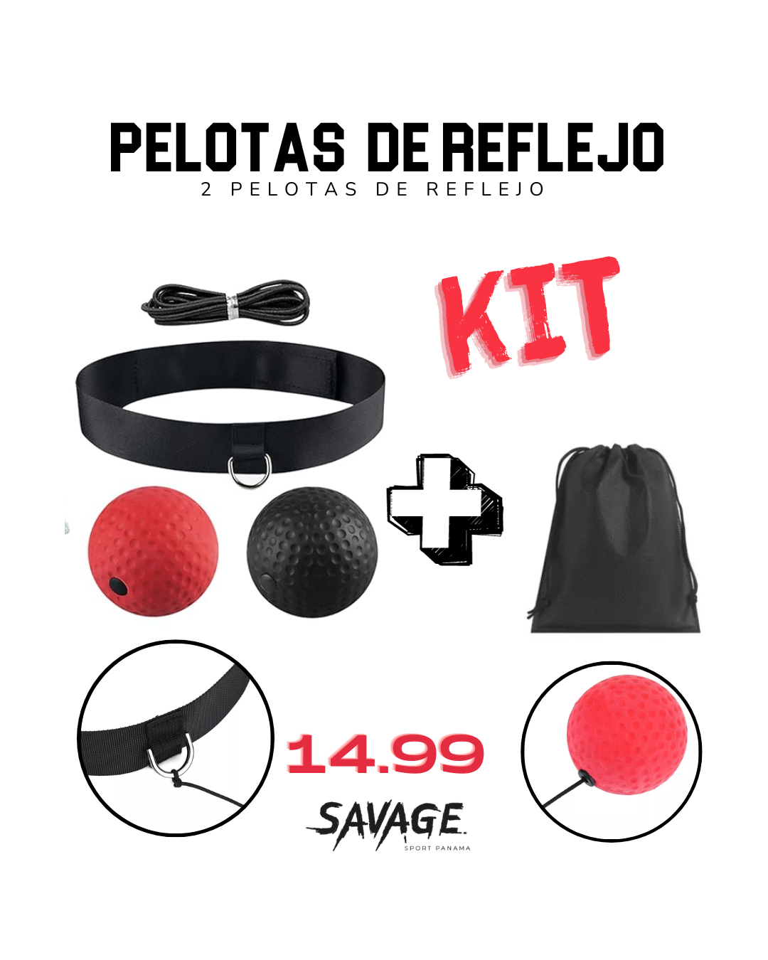 Pelota de reflejo pack