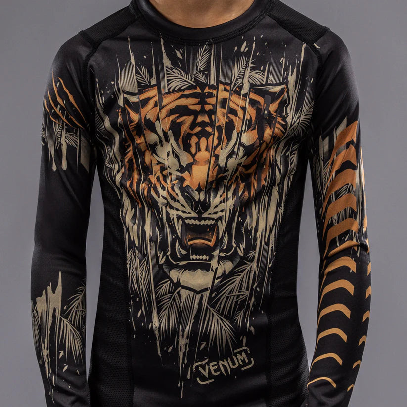 Venum Tiger Camiseta de manga larga para niños - Negro/Naranja neón