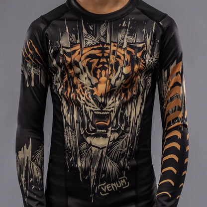 Venum Tiger Camiseta de manga larga para niños - Negro/Naranja neón