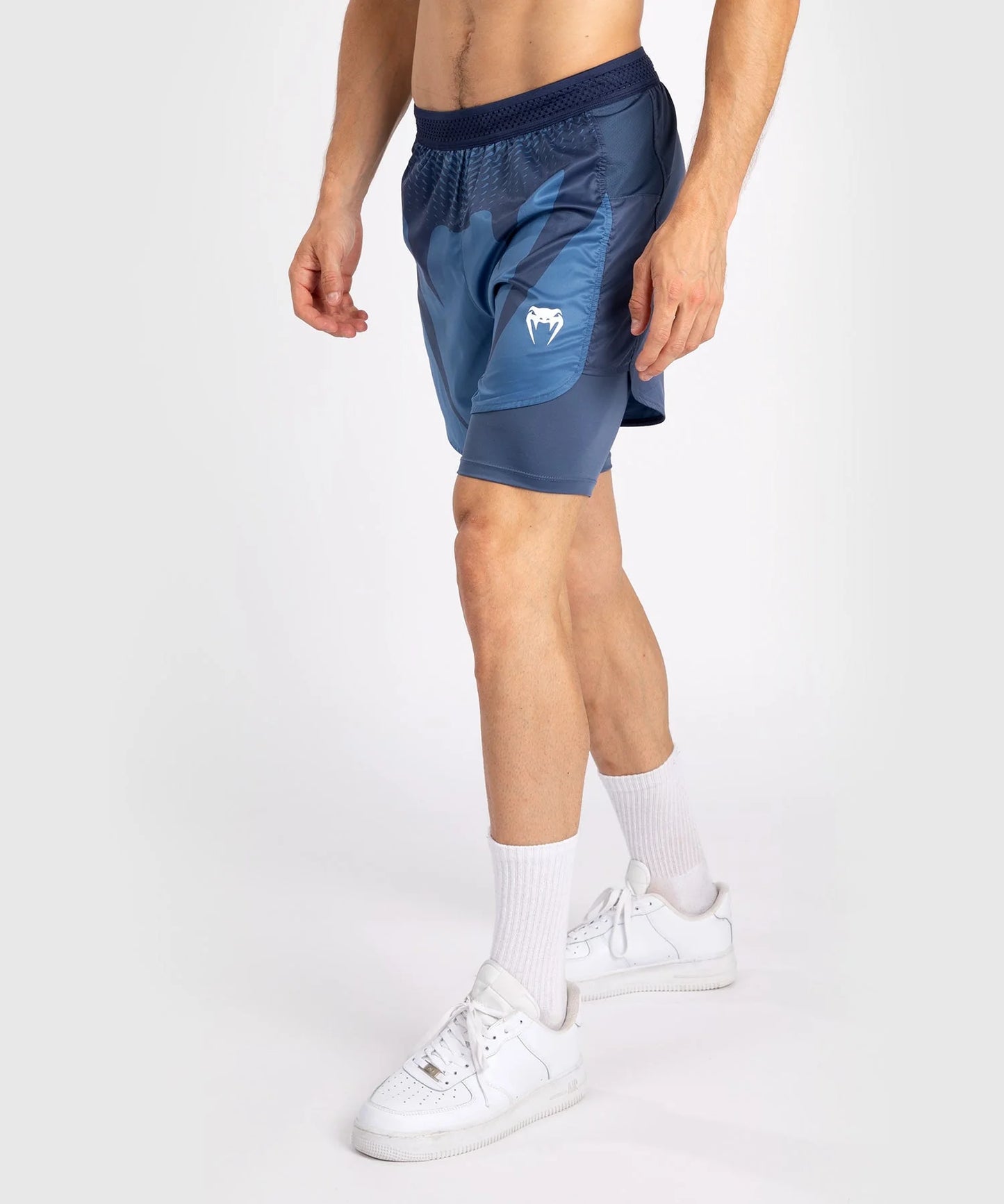 Pantalones cortos de combate Venum Attack para hombre, azul marino