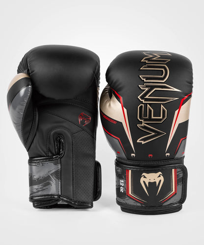 Guantes de boxeo Venum Elite Evo - Negro/Dorado/Rojo