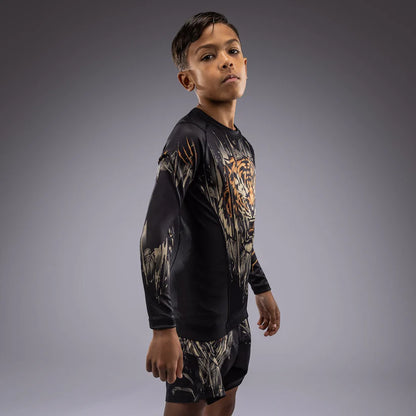 Venum Tiger Camiseta de manga larga para niños - Negro/Naranja neón