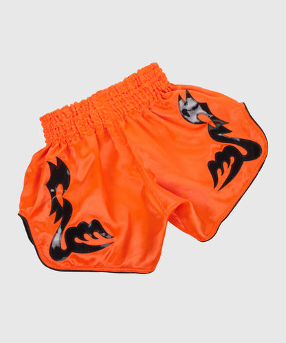 Pantalones cortos de muay thai Venum Bangkok Inferno, color naranja neo y negro