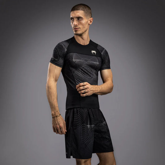 Camiseta de manga corta para hombre - Negro intenso/Arena desértica Venum G-Fit Air