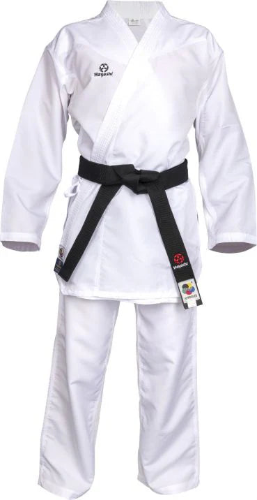 Hayashi Karate-gi blanco PREMIUM KUMITE 100 % poliéster ultraligero